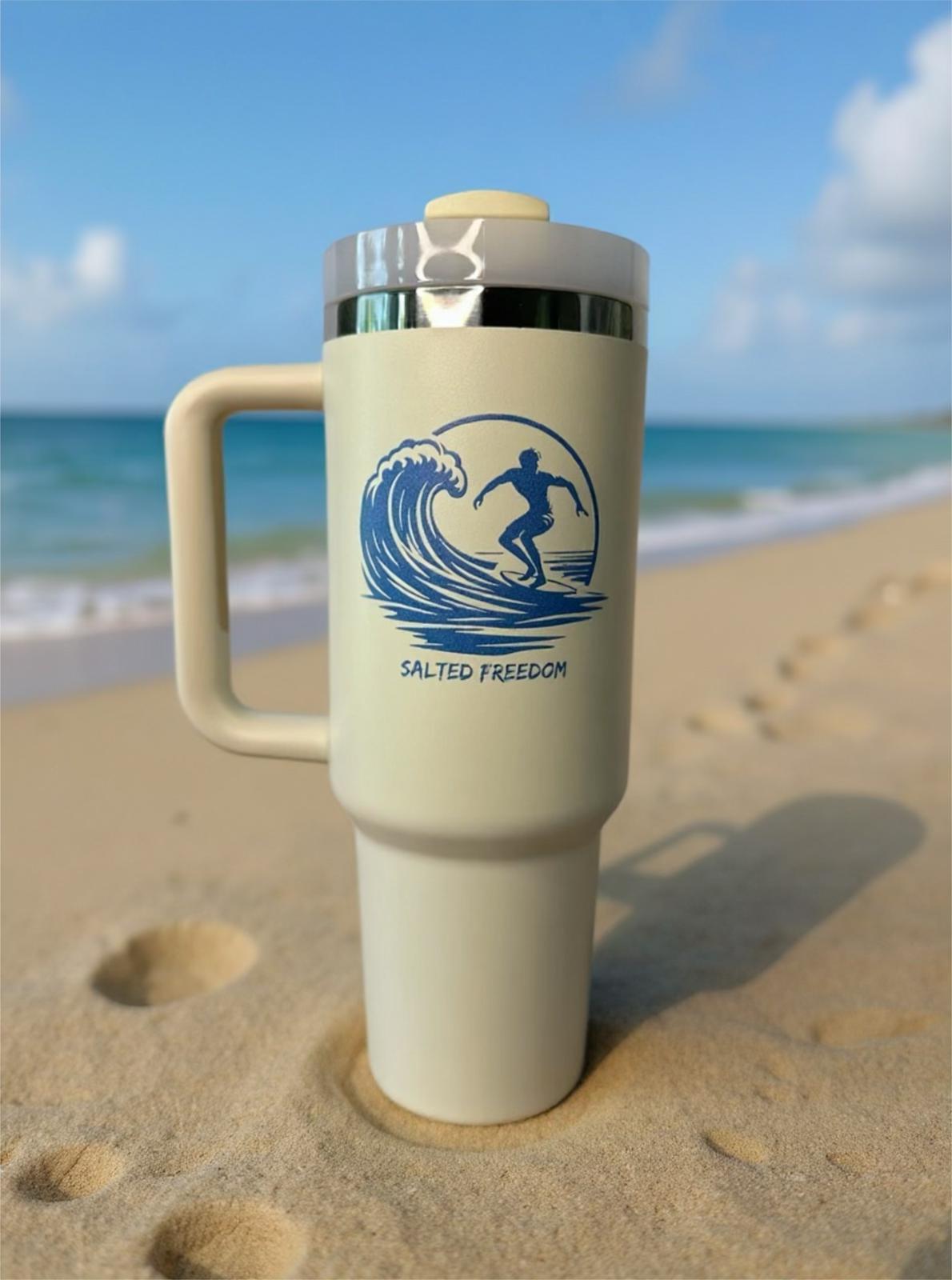 Salted Freedom 40 oz Tumbler β Exclusive Camillia Bloom Designs