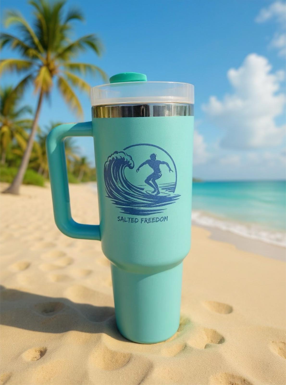 Salted Freedom 40 oz Tumbler β Exclusive Camillia Bloom Designs