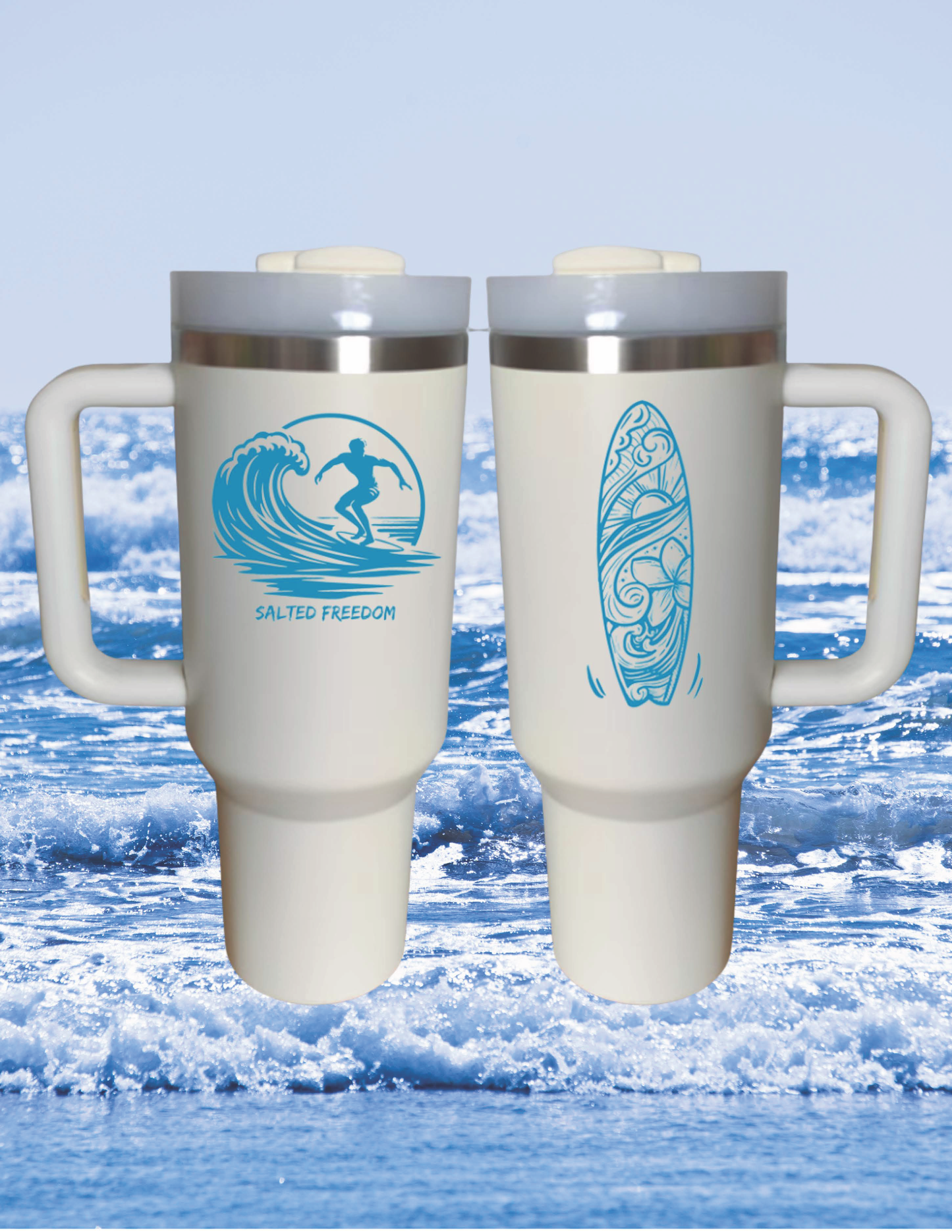 Salted Freedom 40 oz Adventure Tumbler White