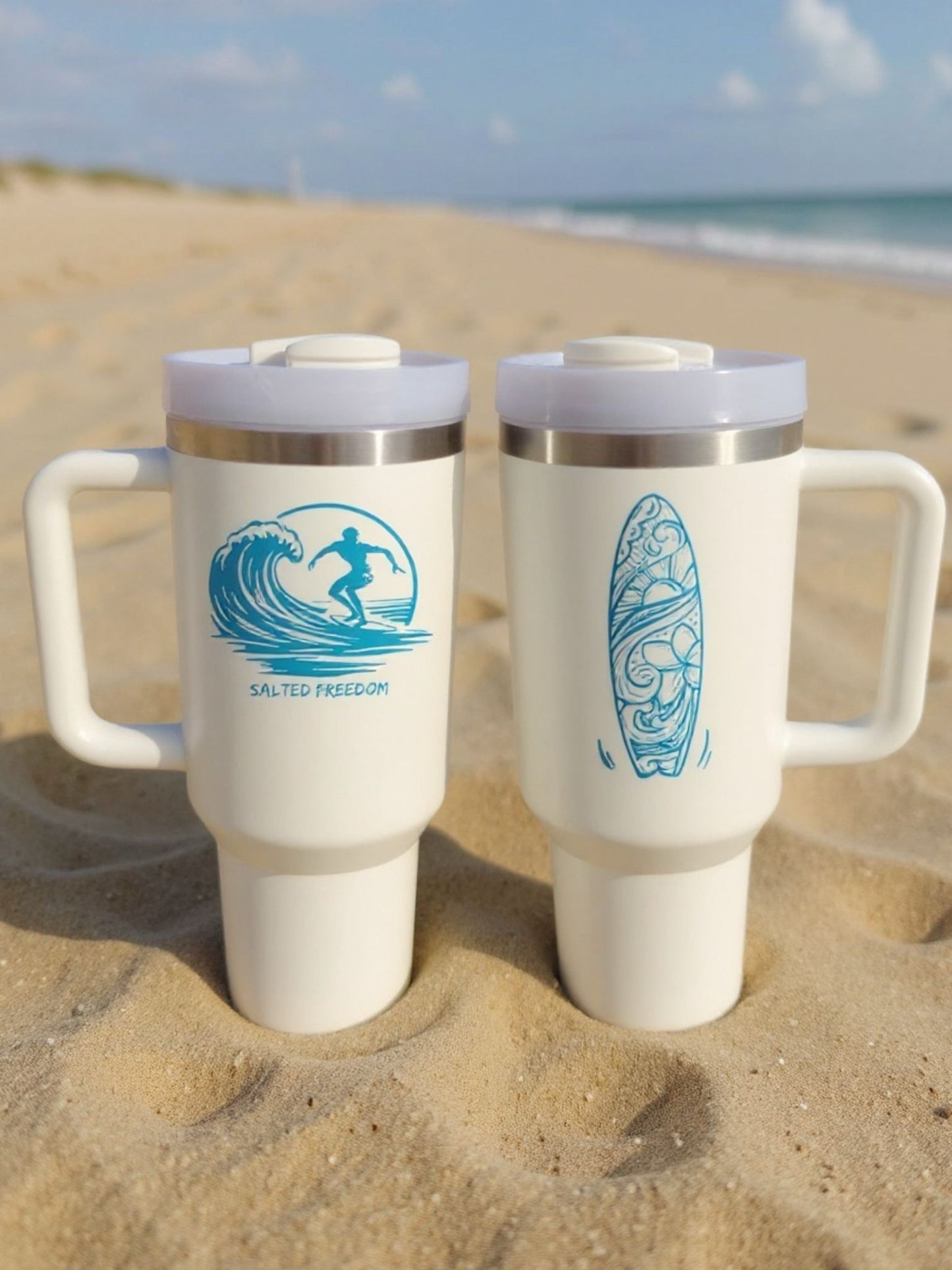 Salted Freedom 40 oz Tumbler β Exclusive Camillia Bloom Designs