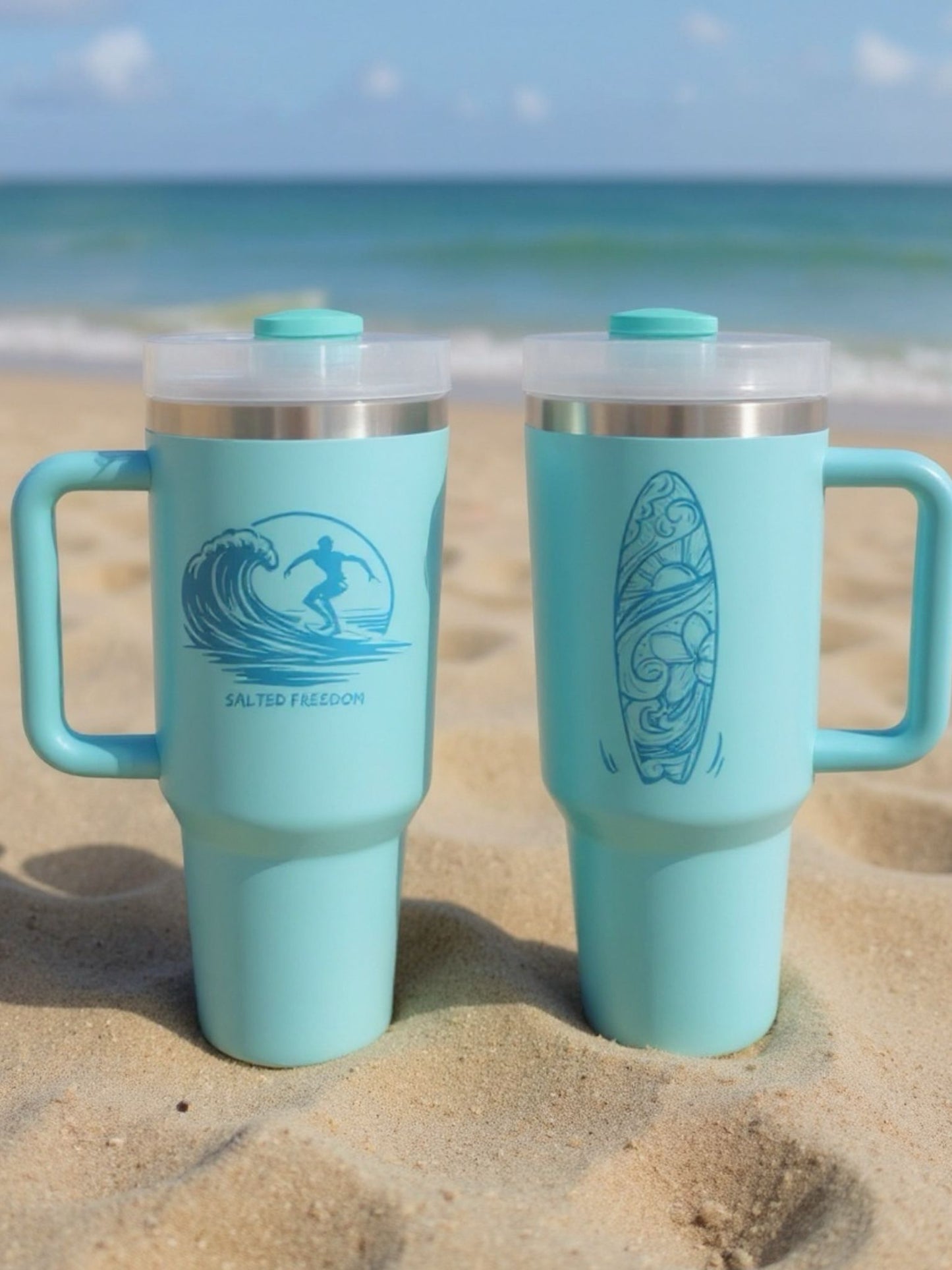 Salted Freedom 40 oz Tumbler β Exclusive Camillia Bloom Designs