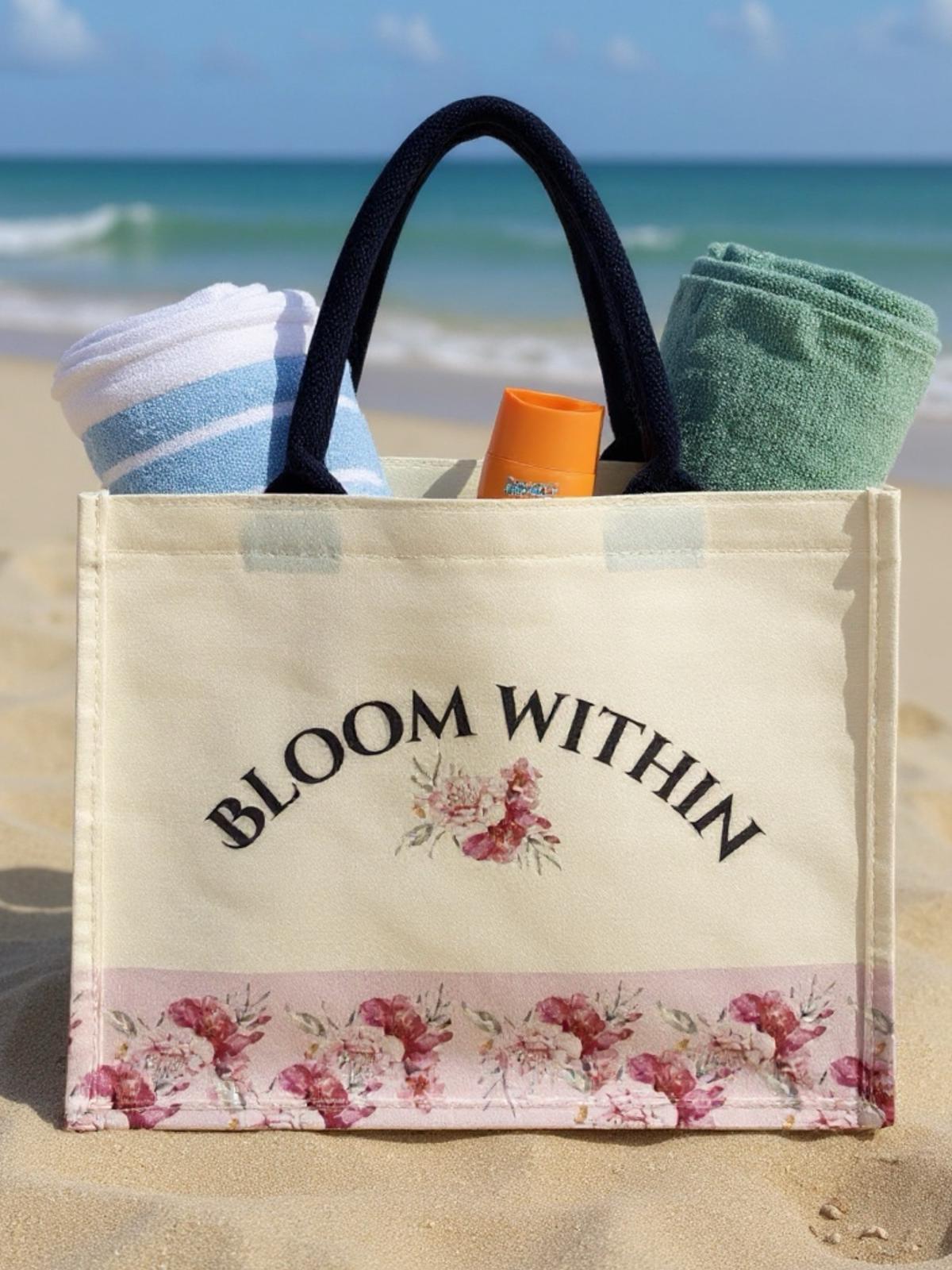 Camillia Bloom Exclusive Tote Bags – Cotton-Polyester Canvas with PVC Coating