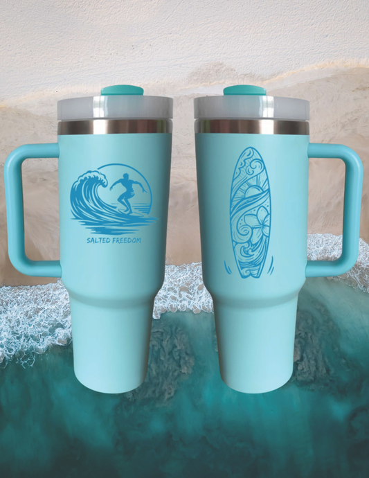 Salted Freedom 40 oz Adventure Tumbler Sky Blue