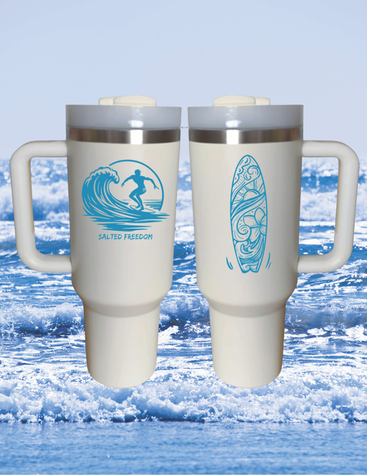 Salted Freedom 40 oz Adventure Tumbler White